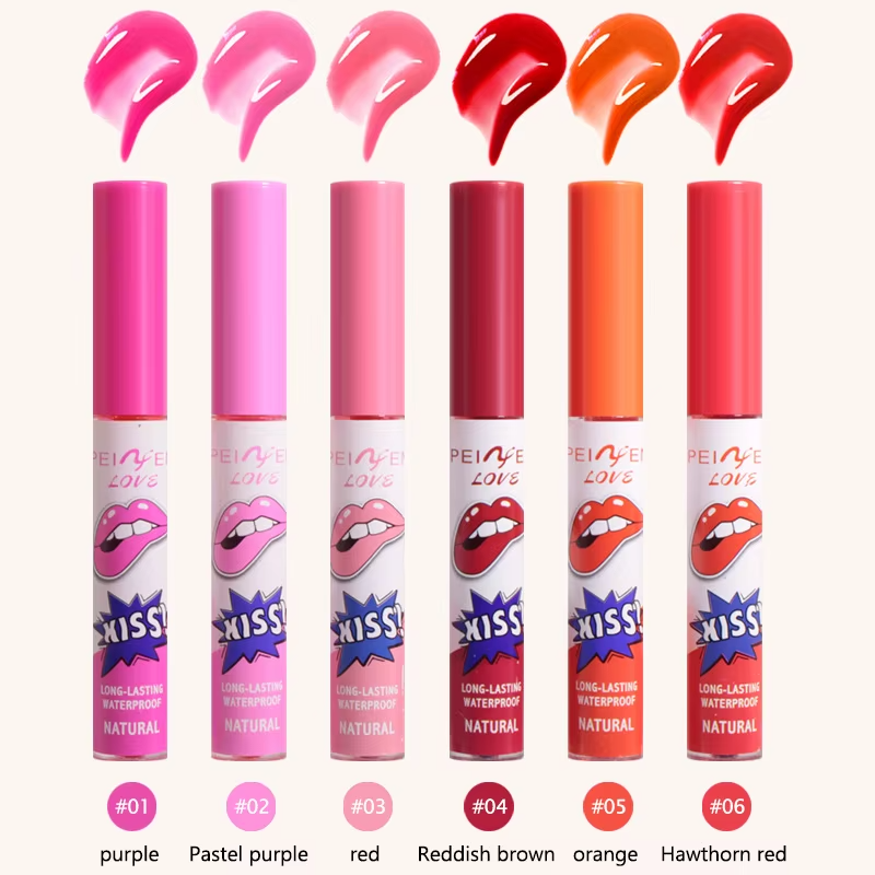 KISS! LIP GLAZE MAGIC PEEL OFF LIPSTICS (Pack of 6)